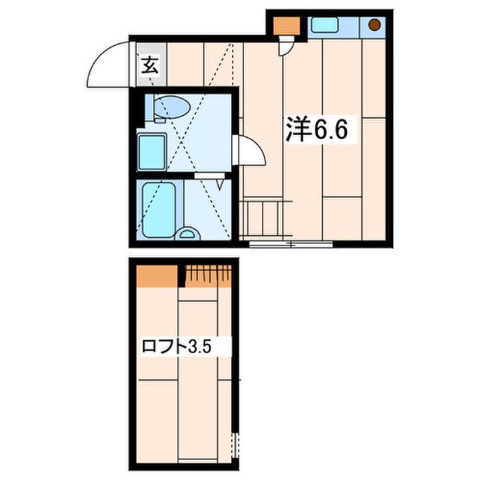 レジェンド壱番館(ワンルーム/2階)の間取り写真