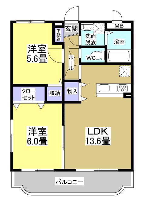 すまゐる123(2LDK/3階)の間取り写真