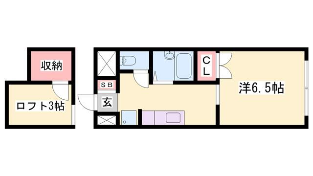 ヴィヴィール白浜(ワンルーム/2階)の間取り写真