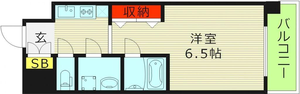 エスリードレジデンス都島シティフロント(1K/3階)の間取り写真