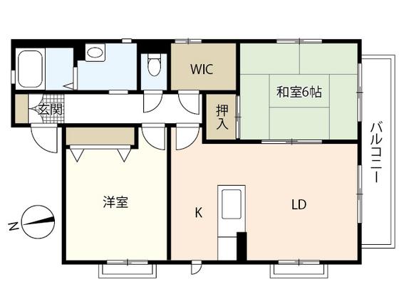 ヴァンベール高須台(2LDK/2階)の間取り写真