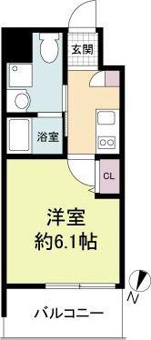 LIVECASA上新庄(1K/1階)の間取り写真