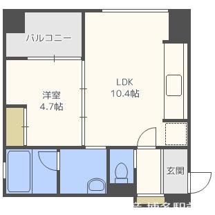 パークフラッツ平尾(1LDK/3階)の間取り写真