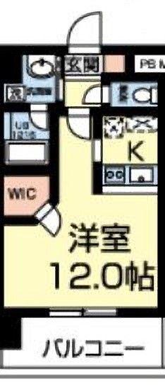 マーベラス南熊本(ワンルーム/4階)の間取り写真