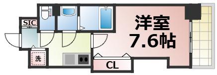 LUXE玉造II(1K/3階)の間取り写真