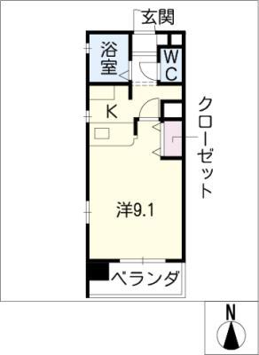 KII-OKASAN B.参番館(1K/5階)の間取り写真