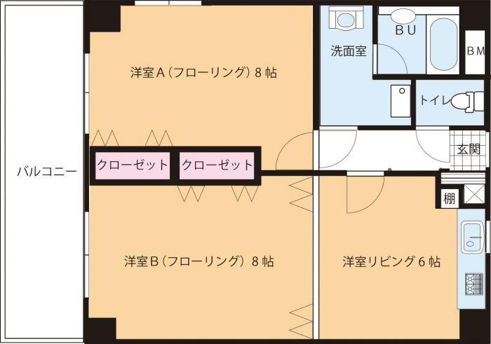 セレッソフローラ(2DK/4階)の間取り写真