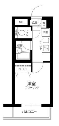 FELICIOUS JS(1K/3階)の間取り写真