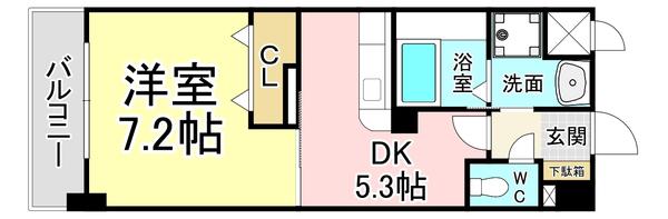 エス・テイト守恒(1DK/4階)の間取り写真