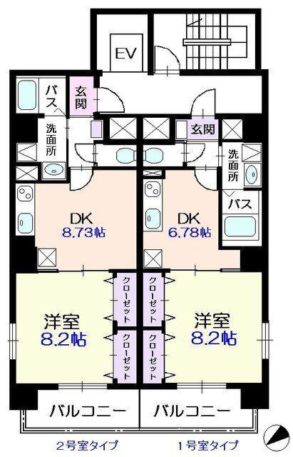 メゾン・フジ山伏町(1DK/6階)の間取り写真