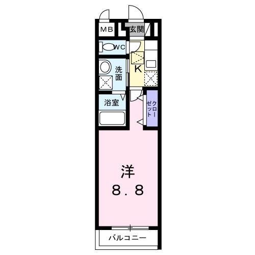 ブレーメンハウス(1K/1階)の間取り写真