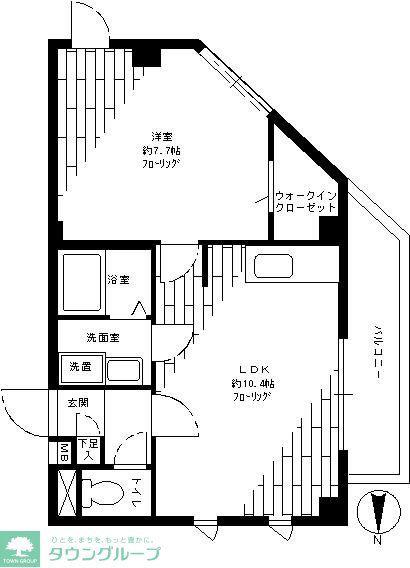 グランジャー深沢(1LDK/2階)の間取り写真
