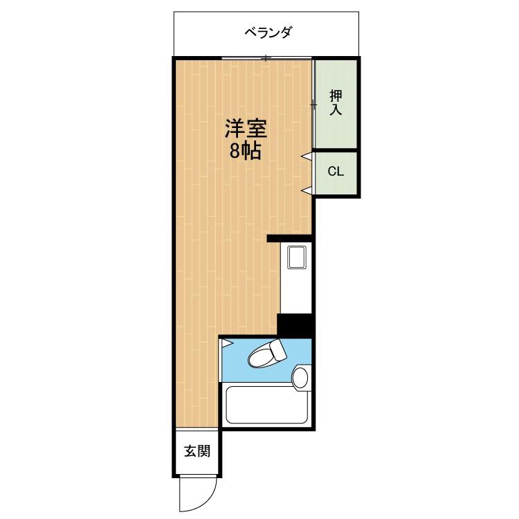 フラワーマンション(1K/2階)の間取り写真