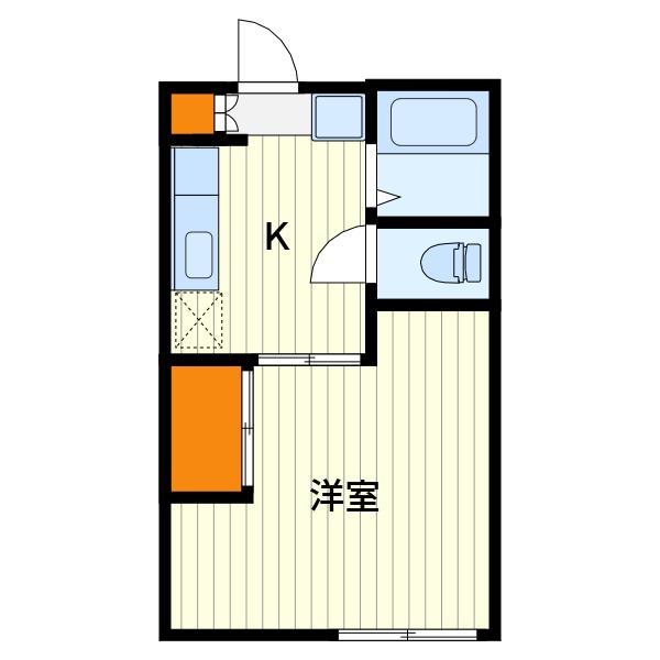 ハウス本多(1K/1階)の間取り写真