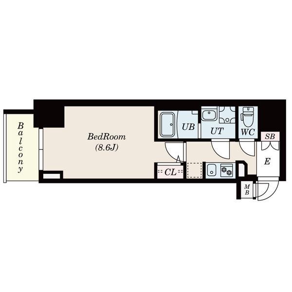 S-RESIDENCE東別院(1K/2階)の間取り写真