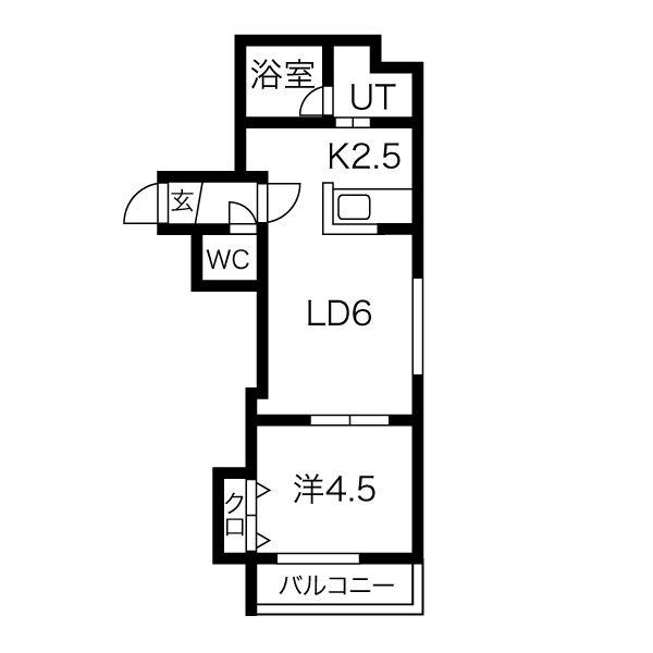 LE・ESTV(1DK/10階)の間取り写真