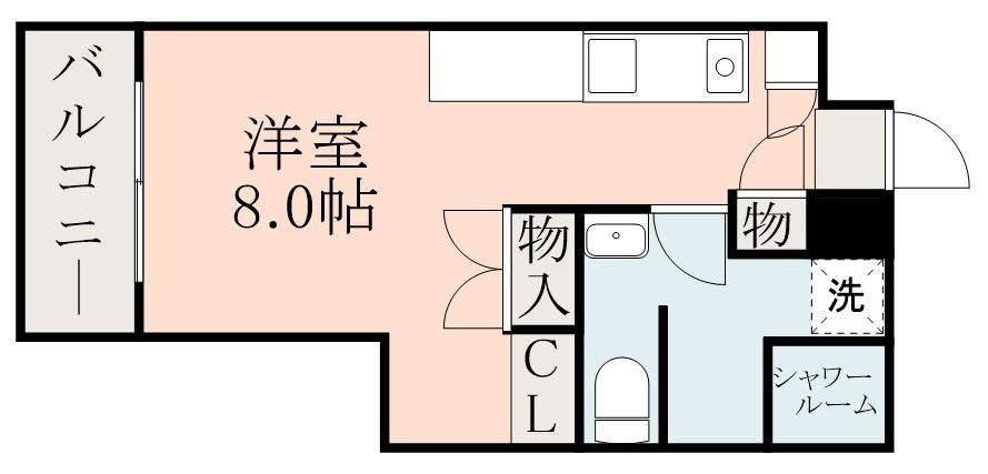 内野ビル(ワンルーム/4階)の間取り写真