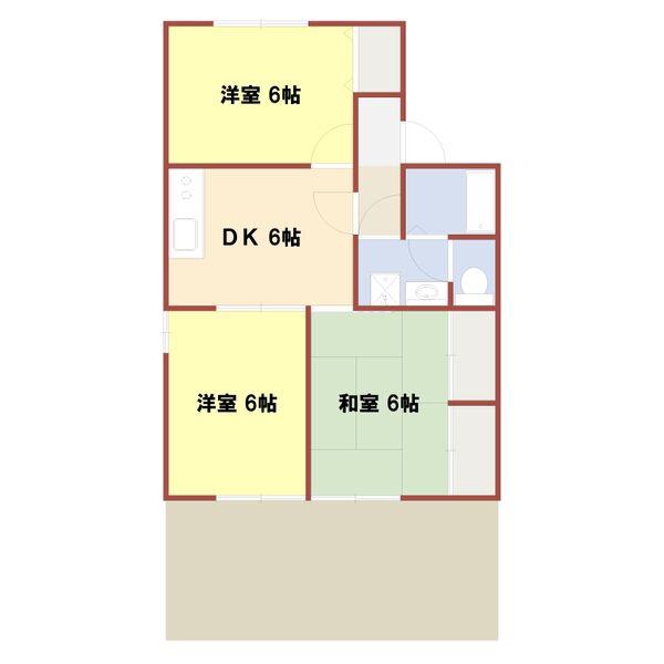 D`FLATS宝殿(3DK/1階)の間取り写真
