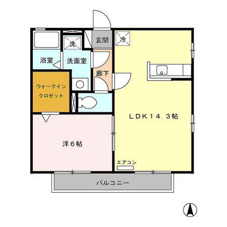 パティオ(1LDK/2階)の間取り写真