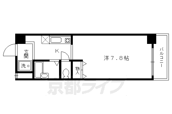 CASAYAMABUN(1K/3階)の間取り写真