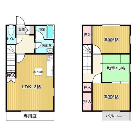 国分ガーデンハイツ(3LDK/1階)の間取り写真