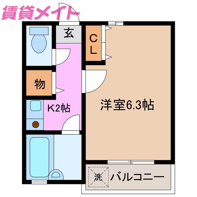 クラシックハウス(1K/2階)の間取り写真
