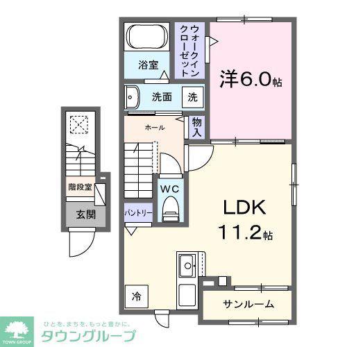 プレンディー(1LDK/2階)の間取り写真