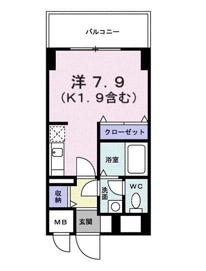 IRIE武蔵野(ワンルーム/9階)の間取り写真