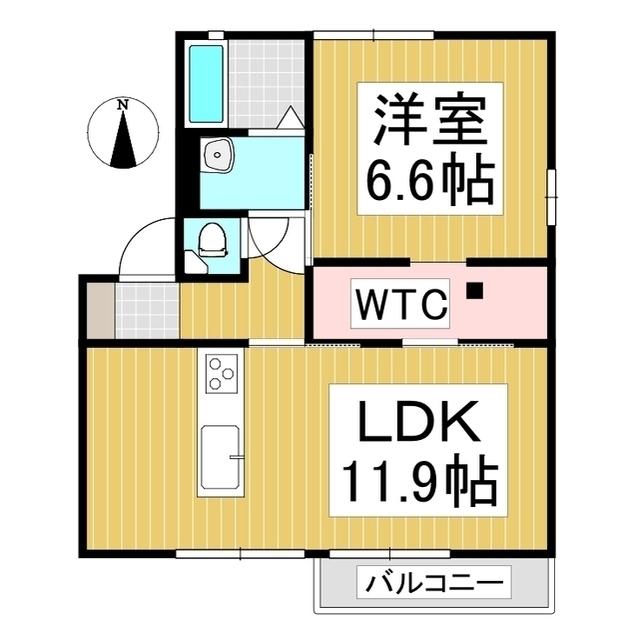 F・ルミエールB(1LDK/1階)の間取り写真