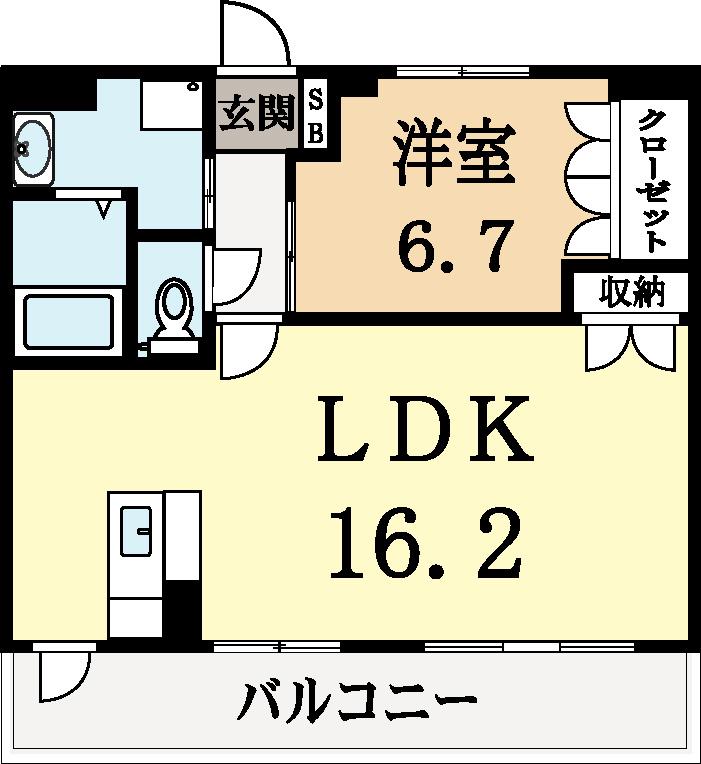 グリーンヒルI(1LDK/2階)の間取り写真