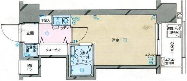 パレ・ドール千石(1K/5階)の間取り写真