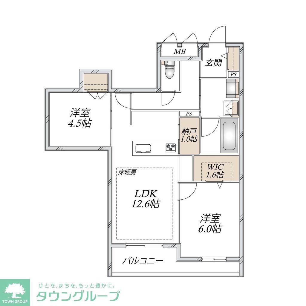 中野島メゾン(2LDK/2階)の間取り写真