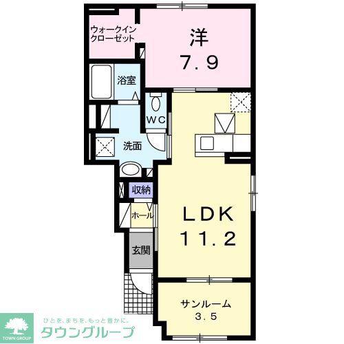 オリージャ(1LDK/1階)の間取り写真