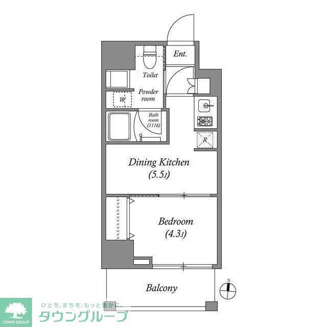 ES-GRANDE錦糸町ザ・クラス(1DK/3階)の間取り写真