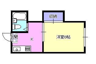 茅南荘(1K/1階)の間取り写真