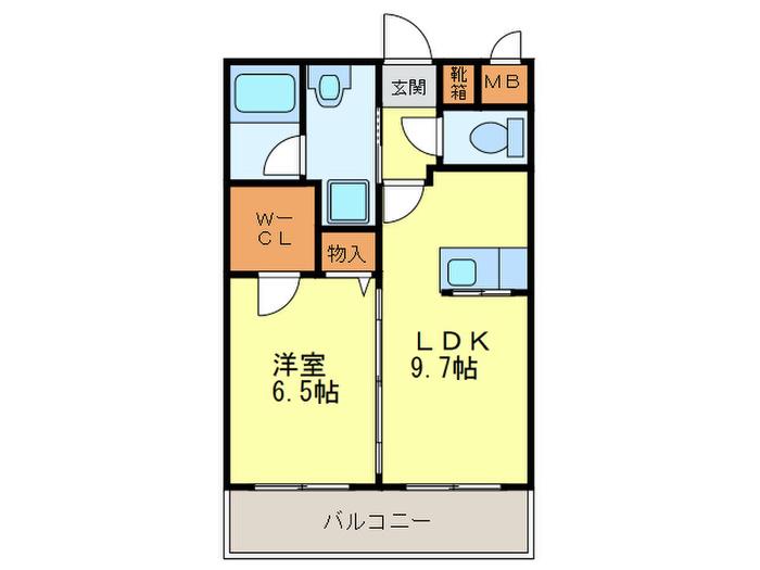 サンシャインヒルズ高尾II(1LDK/1階)の間取り写真