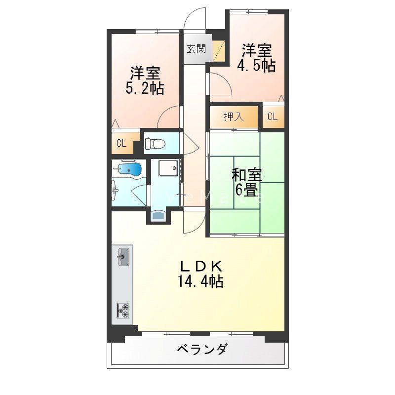 アプリーレ垂水(3LDK/1階)の間取り写真