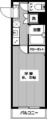 スカイコート練馬桜台(1K/2階)の間取り写真