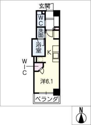 シティライフ御器所(ワンルーム/4階)の間取り写真