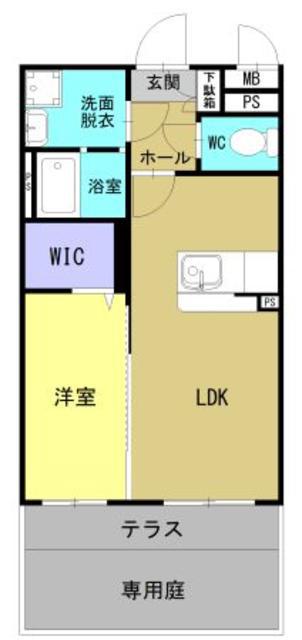 フルール(1LDK/1階)の間取り写真