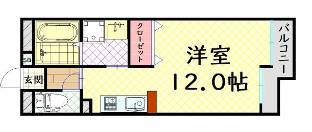 グリーンゲイブルズ(ワンルーム/3階)の間取り写真