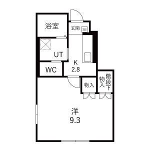 LEBEL VIJF B(1K/1階)の間取り写真