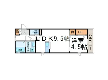 コート・アッキーノ(1LDK/1階)の間取り写真