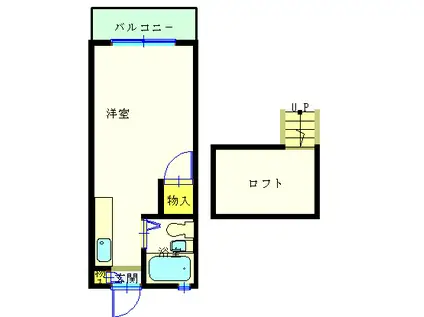 アリエス下木戸(ワンルーム/2階)の間取り写真