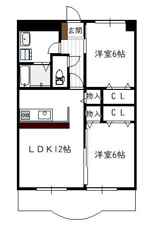 BELLO PALAZZOIII(2LDK/4階)の間取り写真