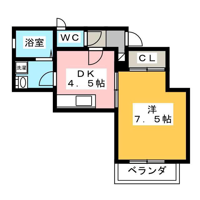 MONCHOUCHOU(1DK/1階)の間取り写真