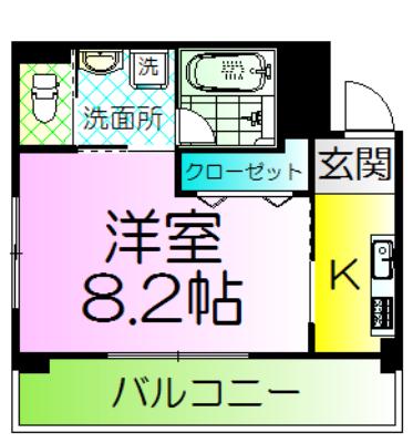 ラ・メール諏訪森(1K/4階)の間取り写真