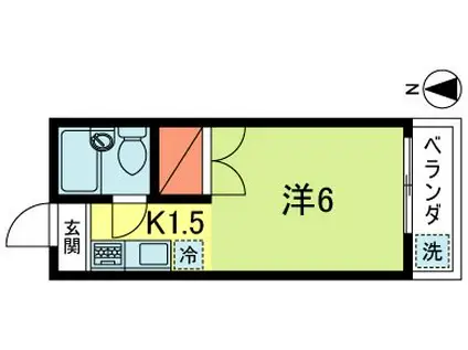 メイプルハイツ(1K/1階)の間取り写真