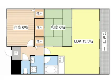 カーサーボヌール(2LDK/1階)の間取り写真