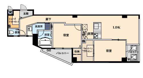 エスパシオ(2LDK/4階)の間取り写真